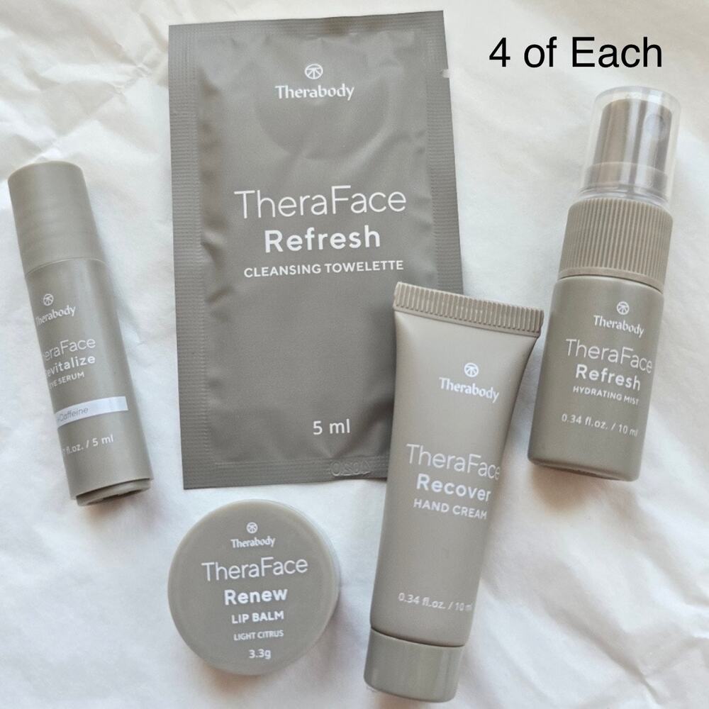 TheraBody TheraFace 5 Piece Mini Travel Set x 4 Eye Serum Cream Balm Skincare